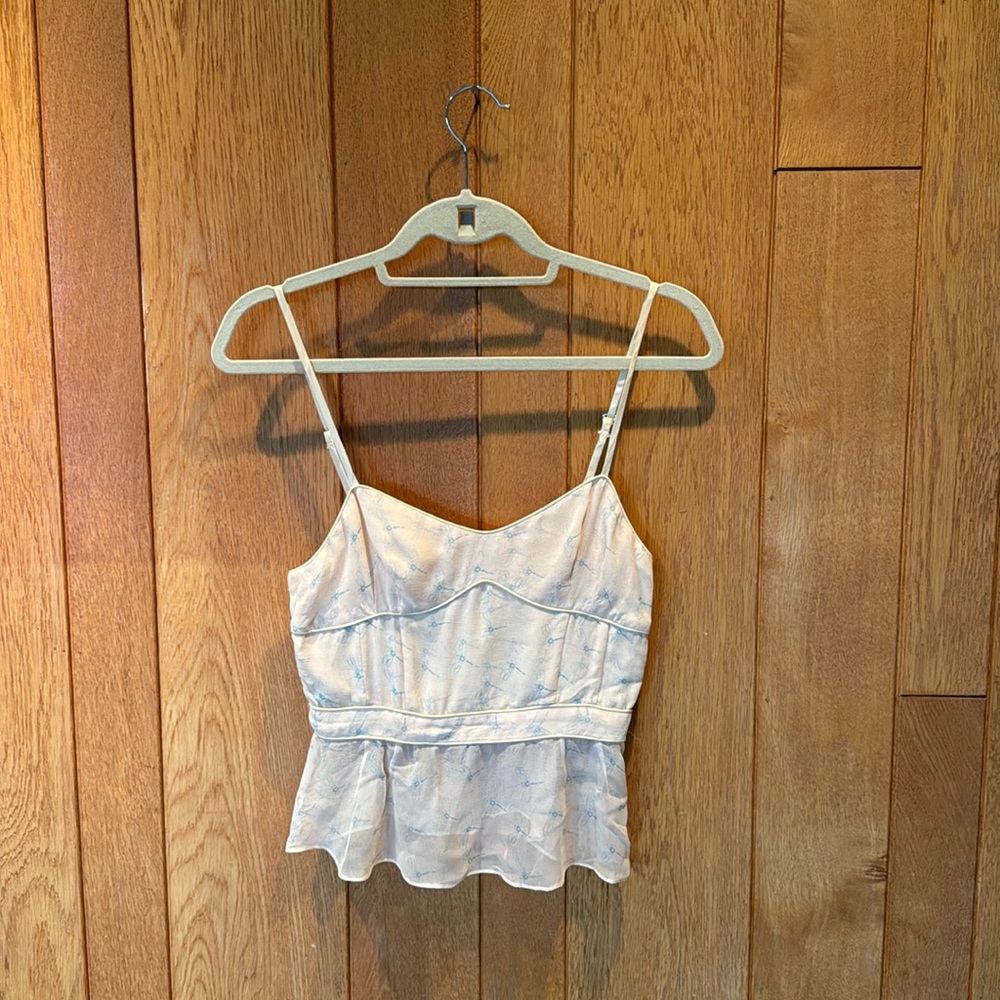 LIDI 100% Silk Corset Style Top w/ Flirty Pattern // Size 2